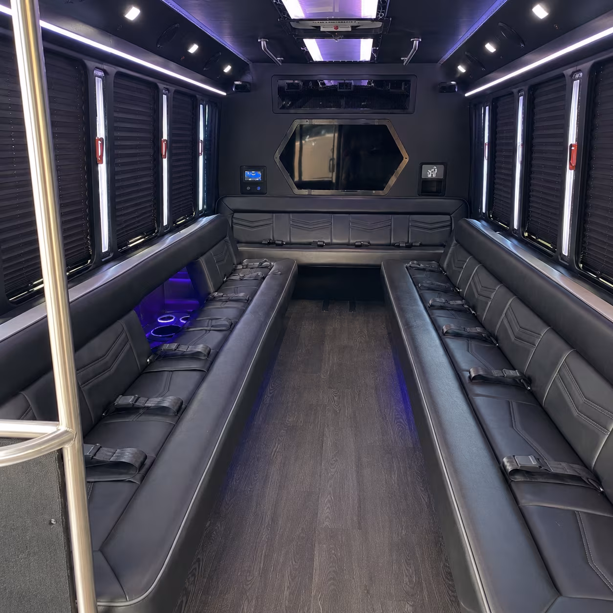 tucson 18 passenger party bus interior