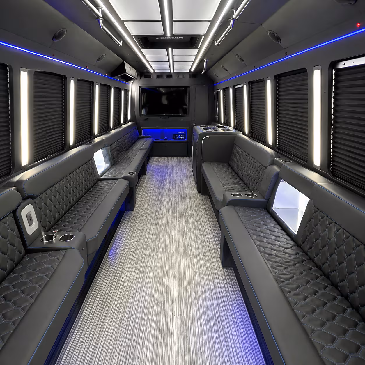tucson party bus rental interior